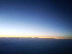 飛行機からの富士山