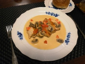 鶏胸肉の豆乳クリームソース